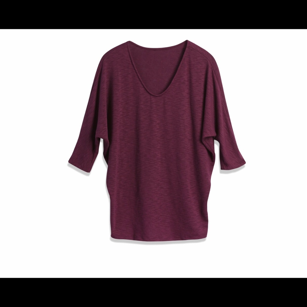 Burgundy 3/4 Sleeve Knit Top